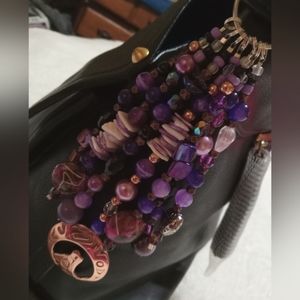 Hand crafted sprit wolf beaded purse charm